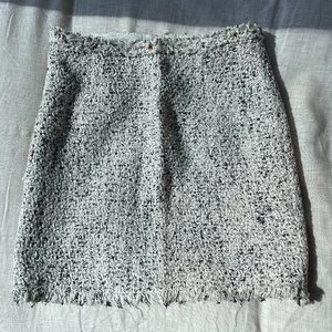 Forever 21 Tweed White Black Gold Studded Mini Skirt Small